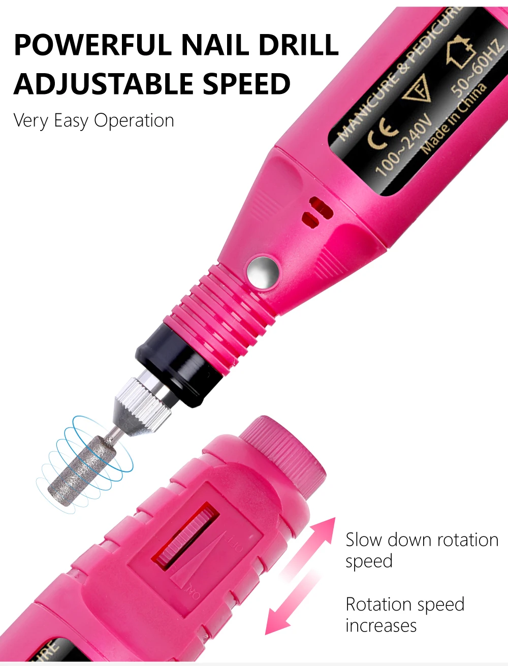 Description Picture 4 of itemLULAA USB Portable Electric Nail Sander Nail Drill Machine Milling Cutter For Manicure Set Gel Polish Remover Kits Tools