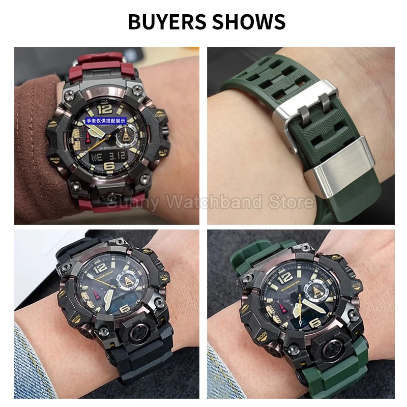 Bracelet De Montre Casio Mudmaster GWG-B1000-3A Vert - Résine Biosourcée, Neuf Avec étiquettes