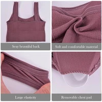 Soutien-gorge de sport respirant pour femme, haut de fitness anti-transpiration, soutien-gorge de yoga sans couture, haut court antichoc, soutien-gorge push-up, haut d'entraînement de gym 5