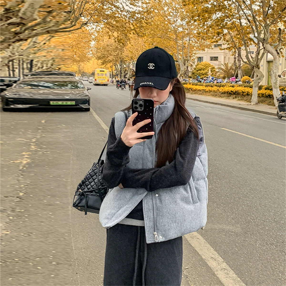 Women's Short Down Cotton Vest Korean Fashion New Stand-up Sleeveless Zipper Student Vest Jacket Black Gray Waistcoat Tide 2026