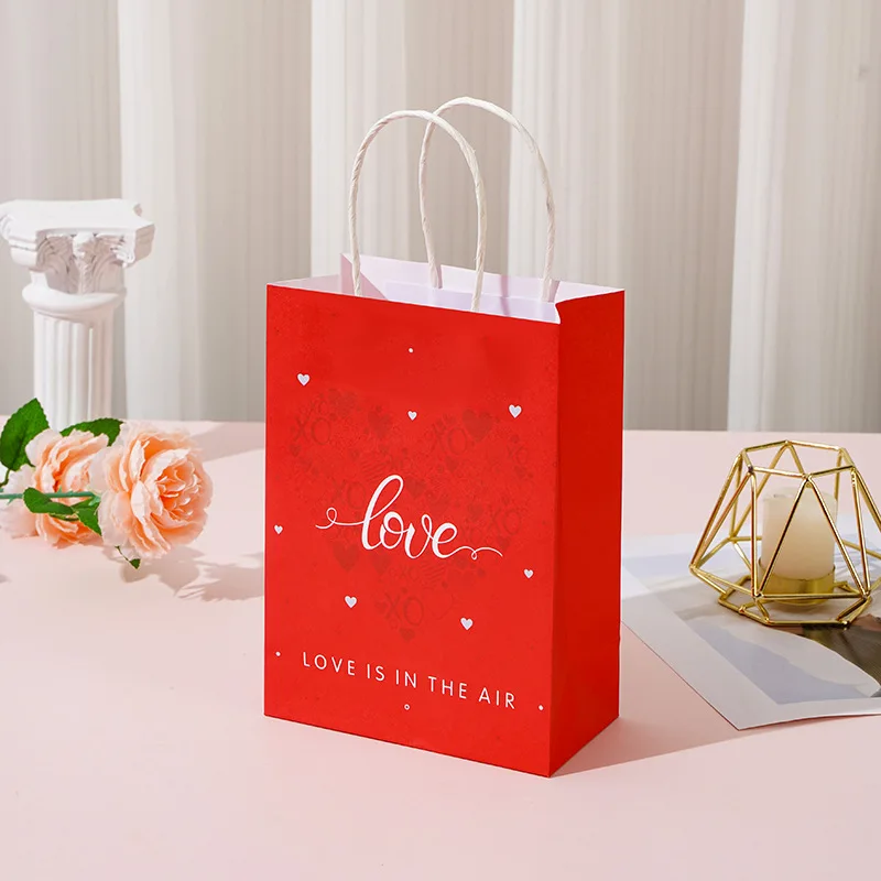 12pcs Kraft Paper Gift Bag Birthday Party Packaging Bags Strawberry Peach  Lemon Printing Wedding Gifts for Guest Small Punch