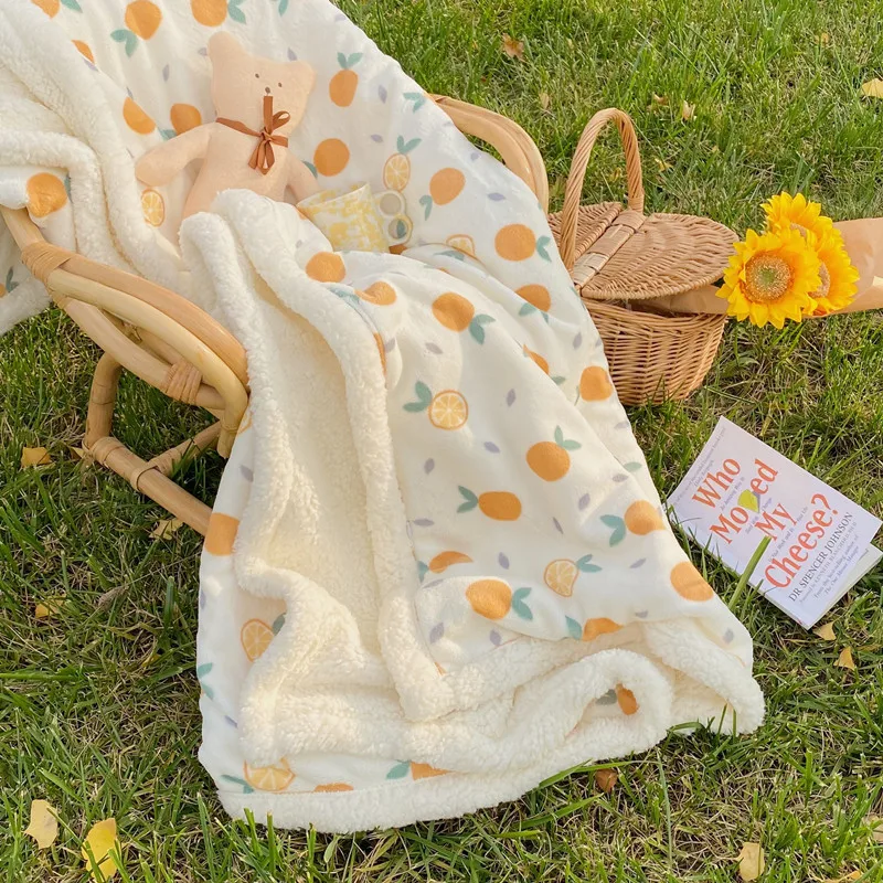 

Double Layer Lamb Wool Blanket Can Be Used As Duvet Cover Lunch Break Blanket Warm Car Multifunctional Cover Blanket