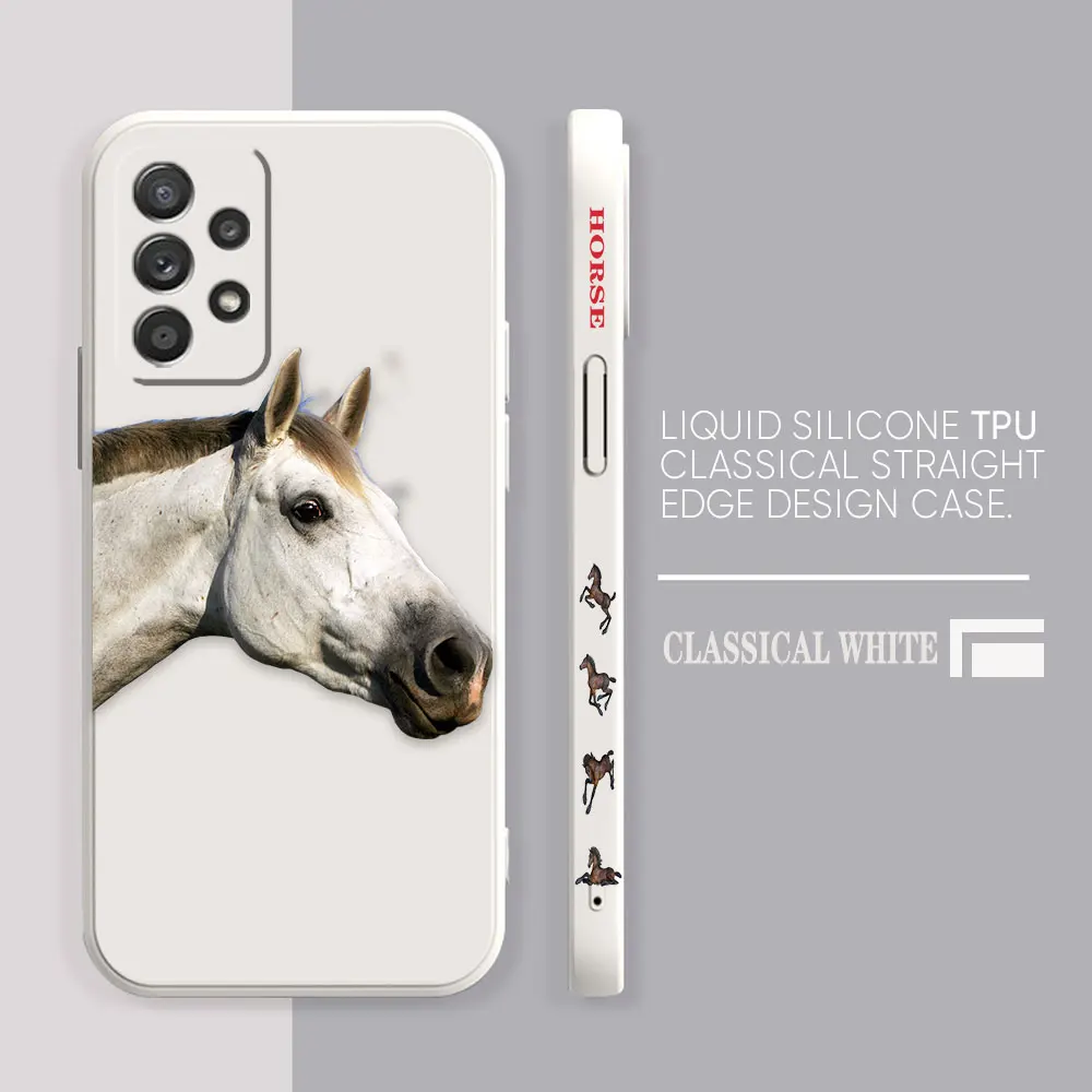 thumbnail image 1 of Funda para Samsung Galaxy A91 A73 A72 A71 A52 A51 A33 A31 A02S AO3S 4G 5G Color líquido funda de silicona caballos al galope, 1 of 5