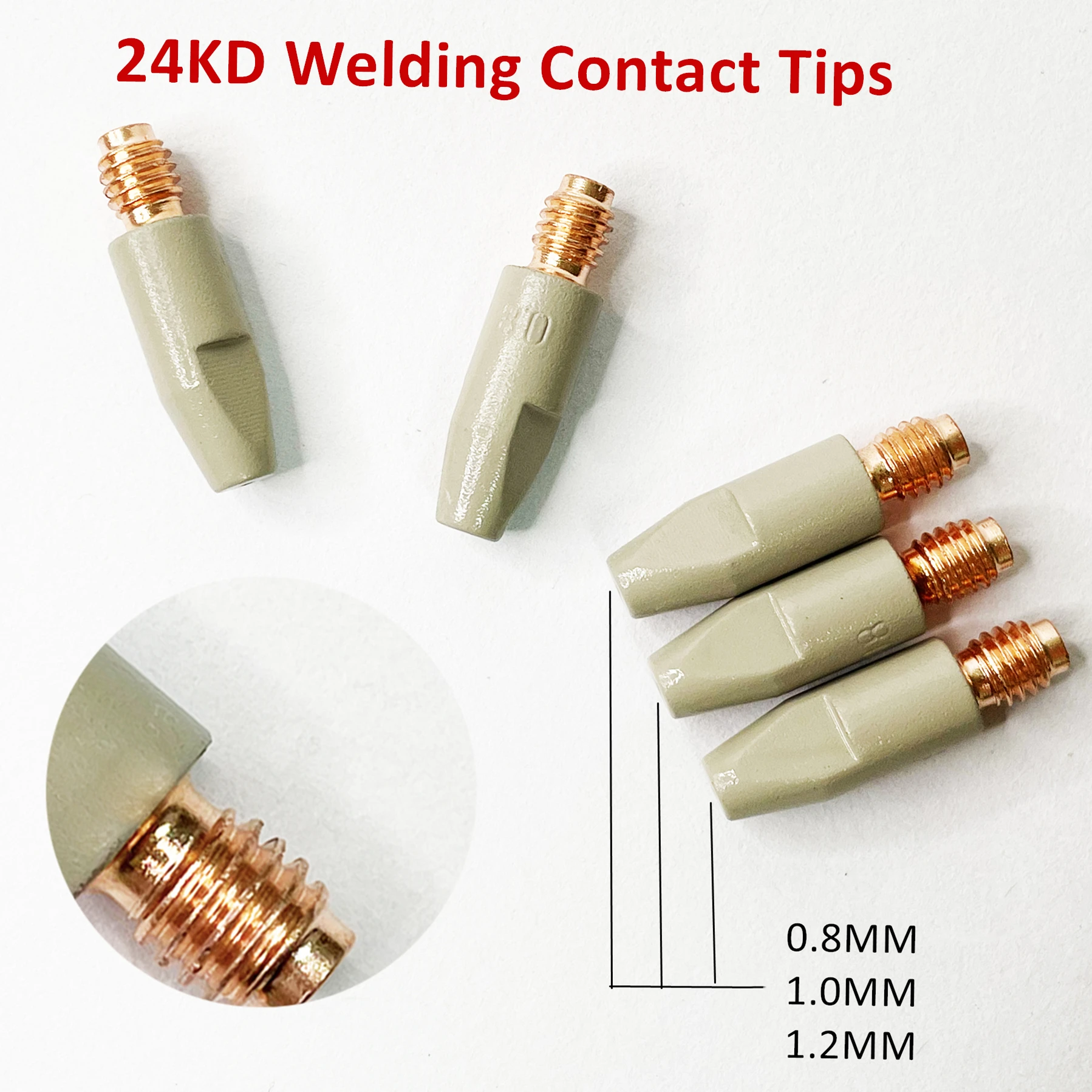 Welding Contact Tip Welding Nozzle Tips 2/5PCS MIG 24KD Welding Contact Tips new coating protect 28mm M6 Gas Nozzle Tip 0.8/1.0/1.2mm MIG Welding Torche Tool