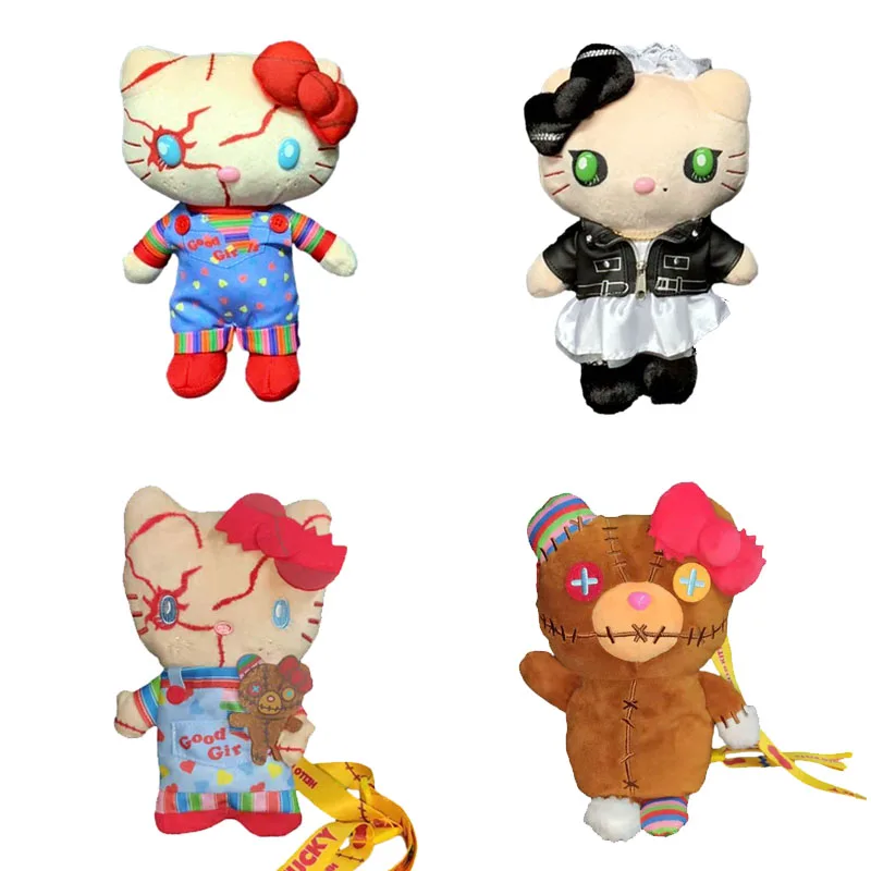 

Мультяшное аниме Sanrios, подходящая ко всему искусственная сумка Hellokittys, нишевой дизайн, смешная плюшевая сумка для удостоверения личности, аксессуары