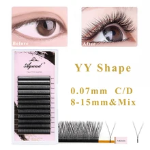 

AGUUD YY Mesh Lash Y Shape Eyelashes Extension Double Tip Lashes Eyelash Cilios YY Shape Premade Volume Fans Individual Lashes