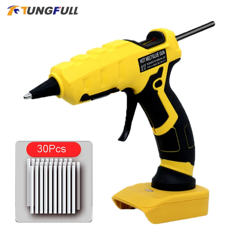 Hot Melt Glue Gun Hot Glue Gun Cordless Glue Gun 40W Electric Hot Melt Glue Gun Glue Grab for Dewalt 20V No Battery Cordless Hot Melt Welding Air Gun 7mm Stick DIY Tool