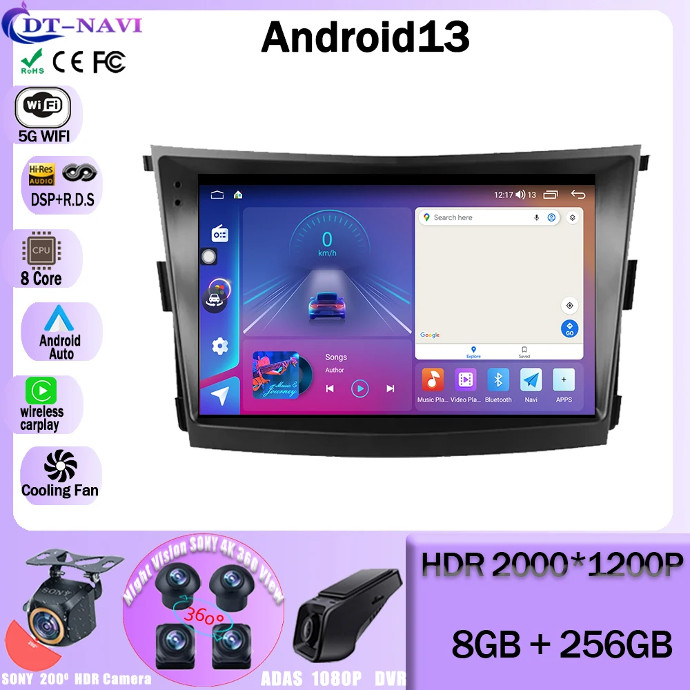 

Android 13 Для SsangYong Tivoli 2015 - 2019 автомобильное радио, мультимедийный видеоплеер, навигация, стереоголовка, IInit, GPS, Φ, Wi-Fi, BT, 4G
