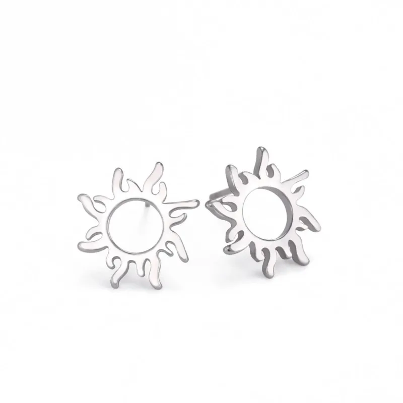 316L Stainless Steel Sun Totem Stud Earrings for Women 2024 New Fashion Classic Earring Jewelry Gifts