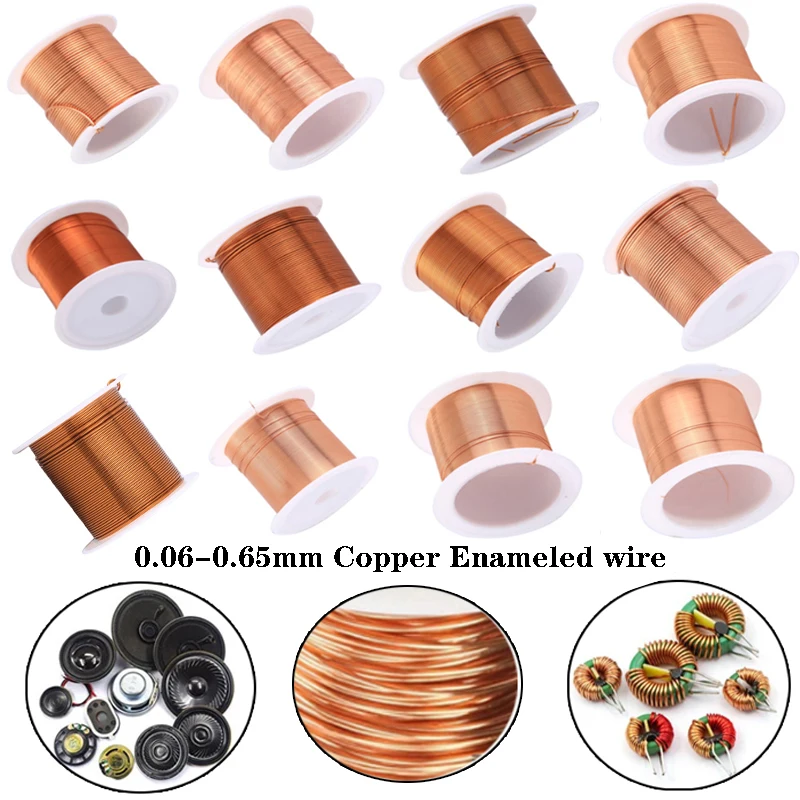 

10/15/20/50/100meters 0.06mm - 0.65mm cable Coppers wire Electromagnetic wire Enameled coppers winding wire Coil coppers wire