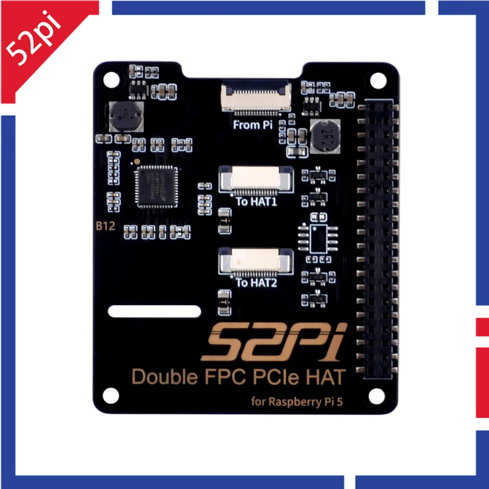 Raspberry Pi 5 B12 Double FPC PCIe HAT raspberry pi raspberry pi expansion board fpc module development board for Raspberry Pi 5