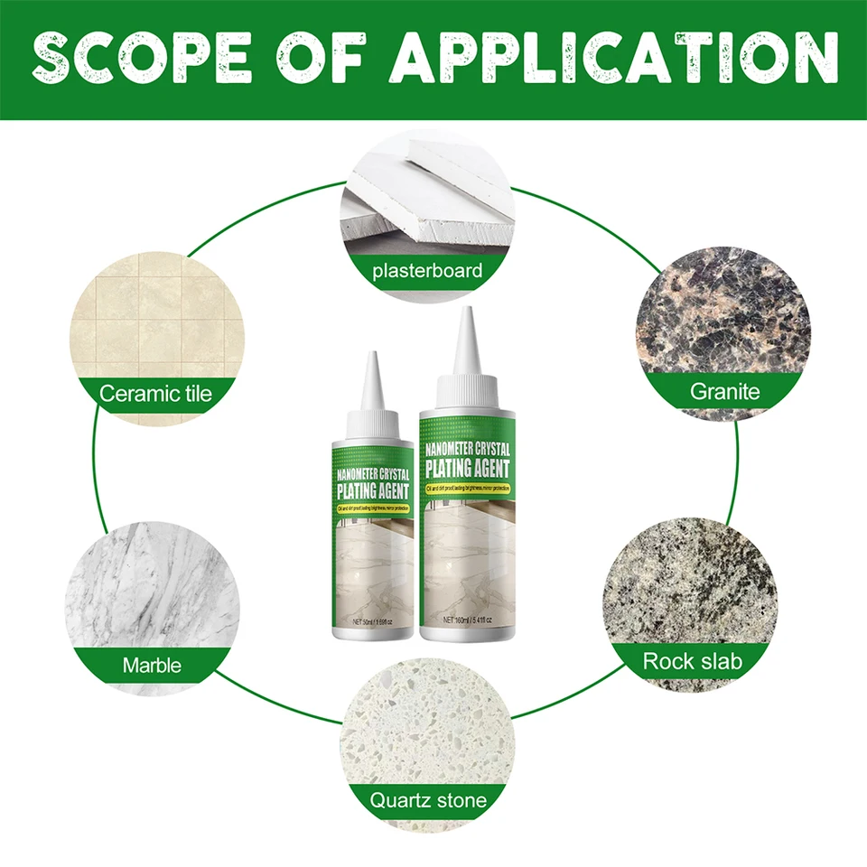 Nano Crystal Coating Agent For Stone & Tile - Scratch Repair & Stain Protection (50ml Bottle)