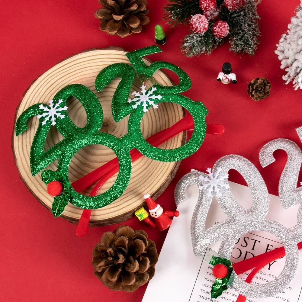 New Year Glasses Happy New Year Party Photo Booth Prop Christmas Ornaments Kids Navidad Gifts Eve Party Decoration