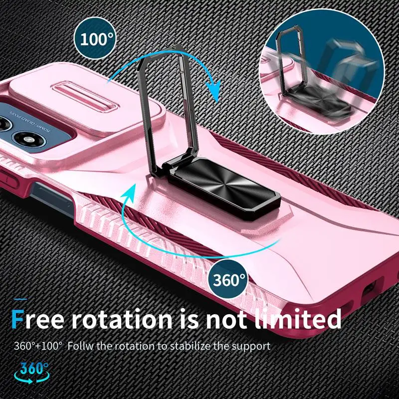 Rugged Ring Holder Case with Slide Camera Cover