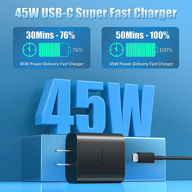 For 45W Samsung Charger S24 S23 S22 Ultra Usb C Super Fast Charging Cable  Cord Wall Adapter Samsung Galaxy S24+ S23 Note 10 Plus - AliExpress