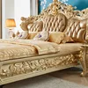 European luxury solid wood leather double bed 1.8 meters palace luxury 2 meters master bedroom wedding villa high-end queen bed 2