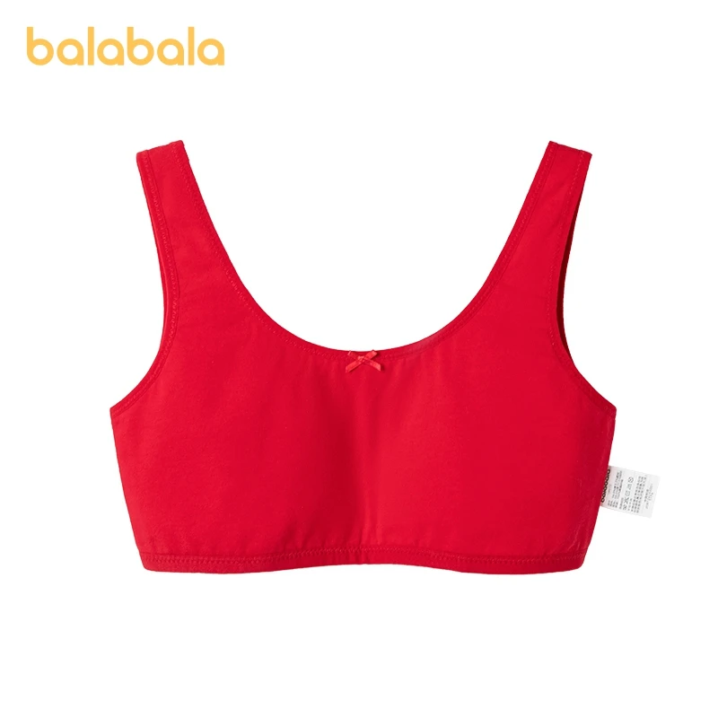 

Balabala Toddler Girl Underwear Development Period Vest Anti-Bump and Anti-Exposure Red Bra