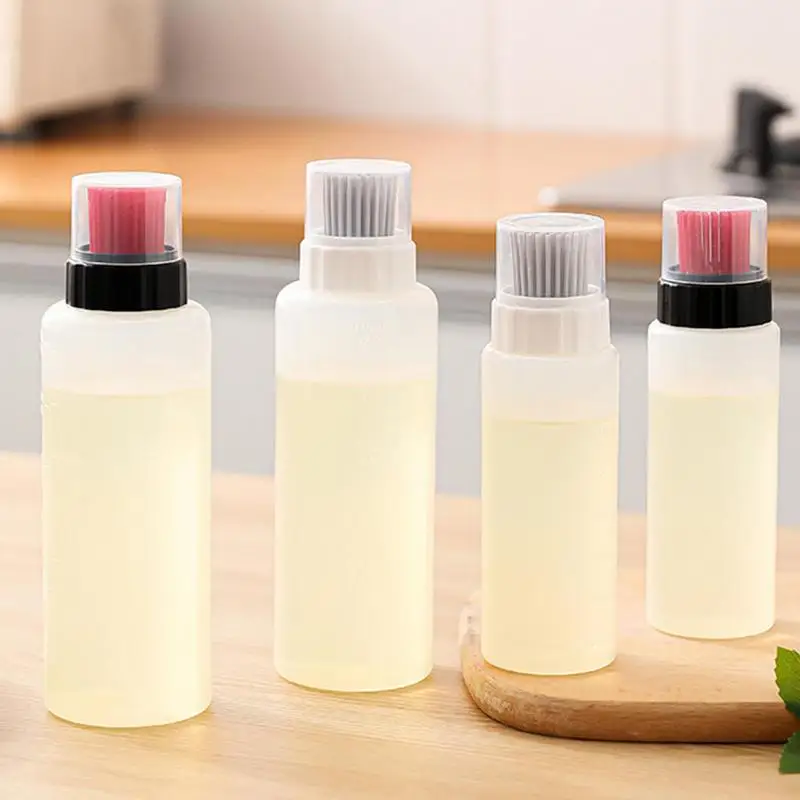 Sauce Squeeze Bottles Silicone BBQ Oil Brush Bottle Bread Pastry Brush Baking Utensil Seasoning Sauce Kitchen Cooking Gadgets 175ml 350ml