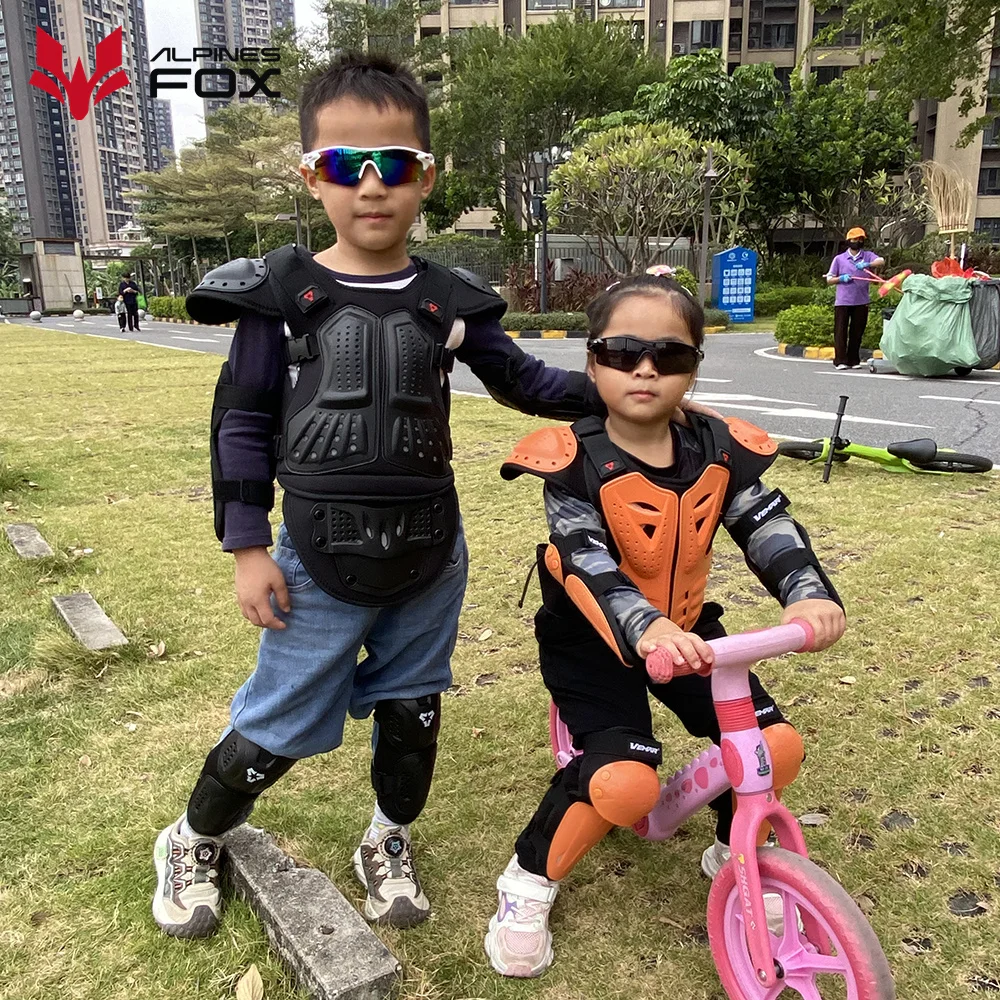 Children Full Body Armor Vest Kids Riding Jacket Anti Falling Protection Gear Sets Motocross Motorcylce BMX MX Knee Elbow Pads