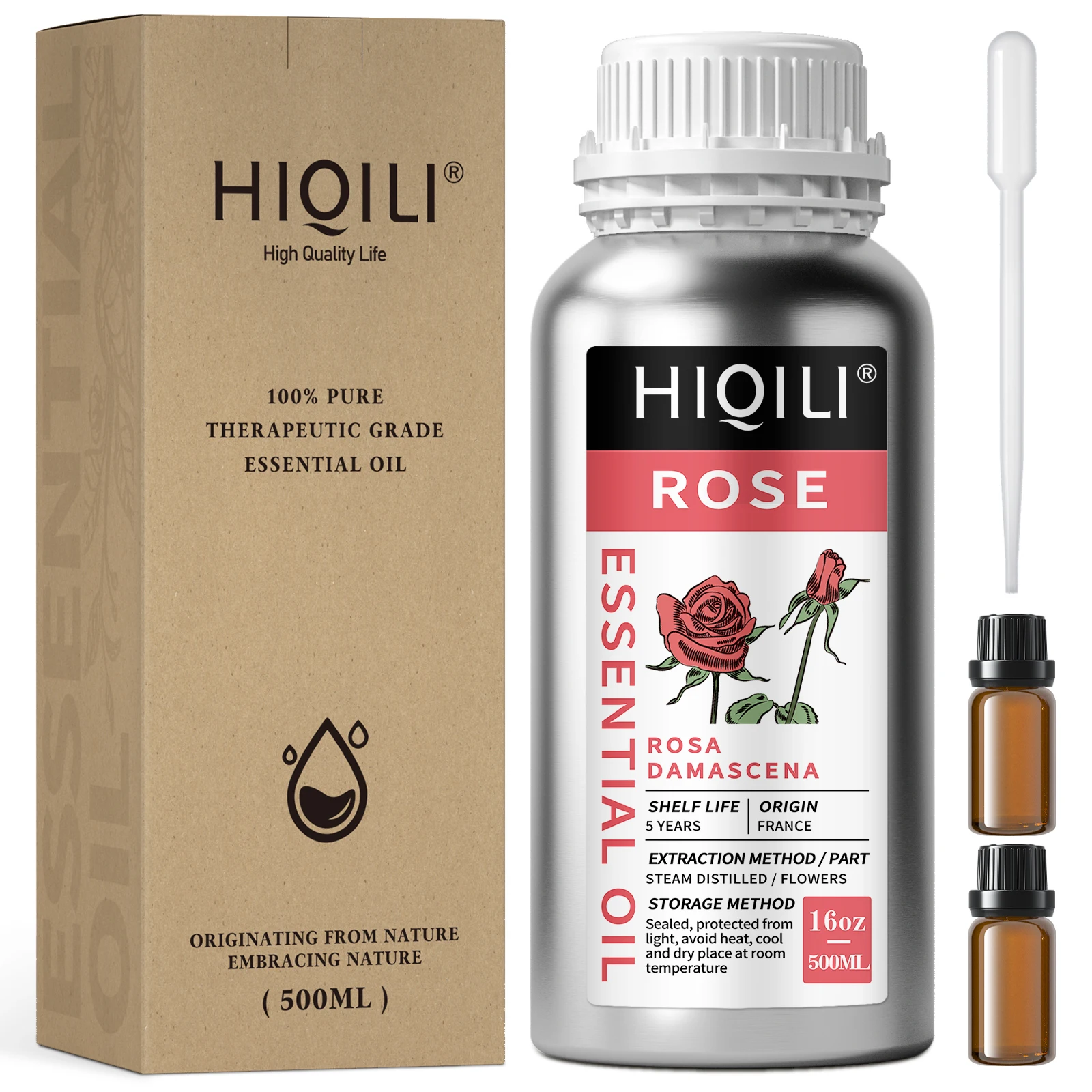 HIQILI 500ML Rose Essential Oils,100% Pure Nature for Aromatherapy | Used for Diffuser,Humidifier,Massage | Perfume DIY mayjam free shipping 500ml essential oil for woman and man aroma oil for making perfumes humidifier aromatic diffuser