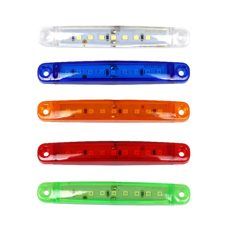 2Pcs Truck Trailer Side Marker Indicators Light Car Signal Brake Rear Warning Tail Clearance Light 9-LED 12V 24V Warning Lamp car warning lamp