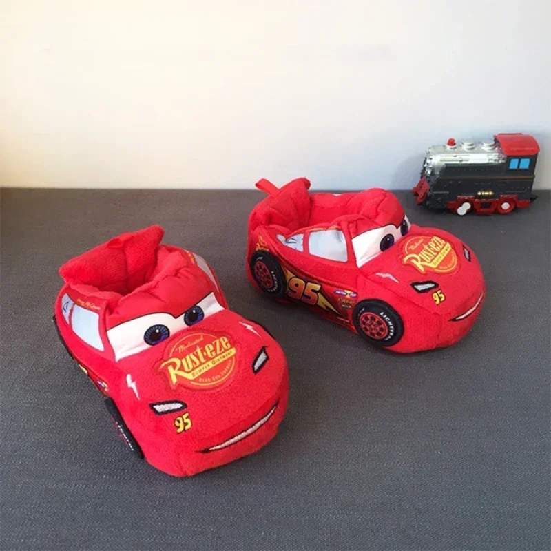 Cartoon Anime Disney Lightning McQueen Kids Plush Slippers Boy