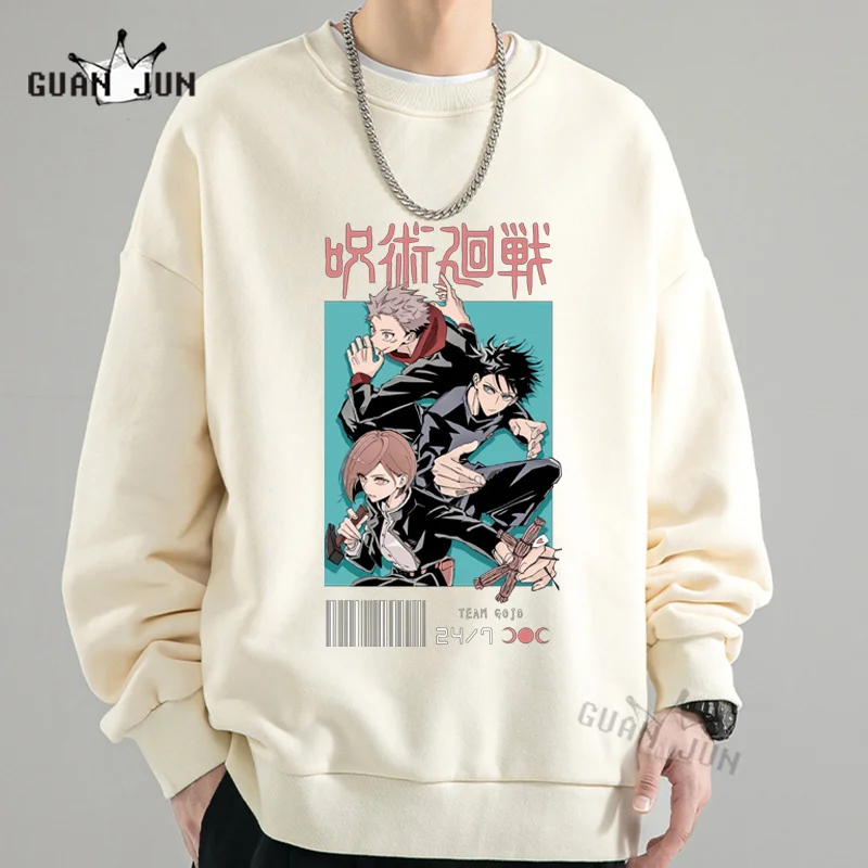 

Толстовка с капюшоном и длинным рукавом, свободная уличная одежда с принтом японского аниме ююютсу, кайсен, Джоджо Сатору, Свитшот унисекс, осень