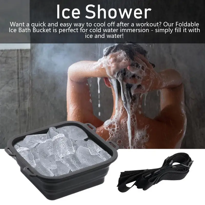 Ice Bath Bucket For Athletes Ice Bath Basin Bucket Silicone Cold Plunge Basket Portable Shower Basin Fruit Washing Basket