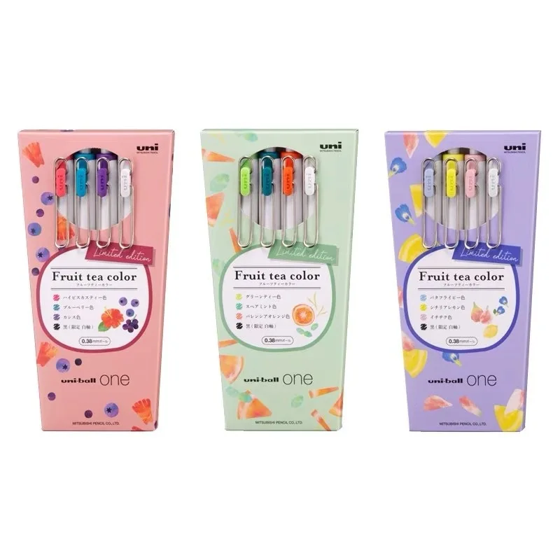 Uni Ball One Ink Gel Pen Set UMN-S 0.38mm Fruit Tea Color Japan 2