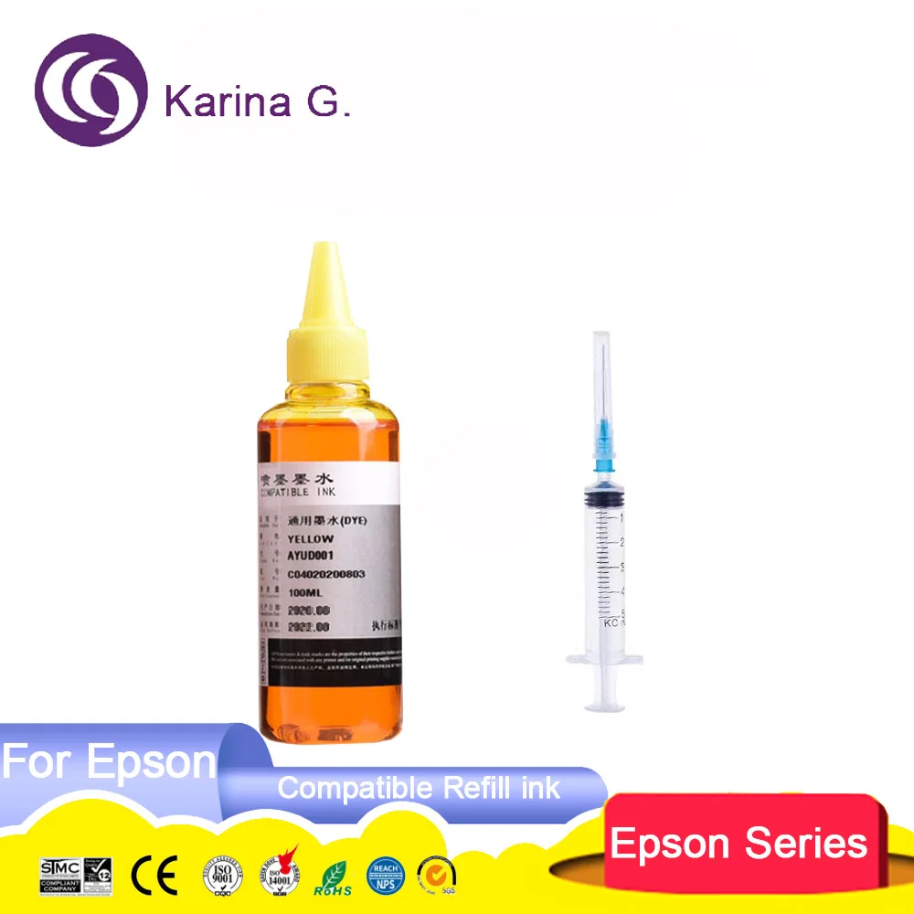 100ml Universal Refill Dye Ink Kit Compatible for HP Canon Lexmark  Dell Brother