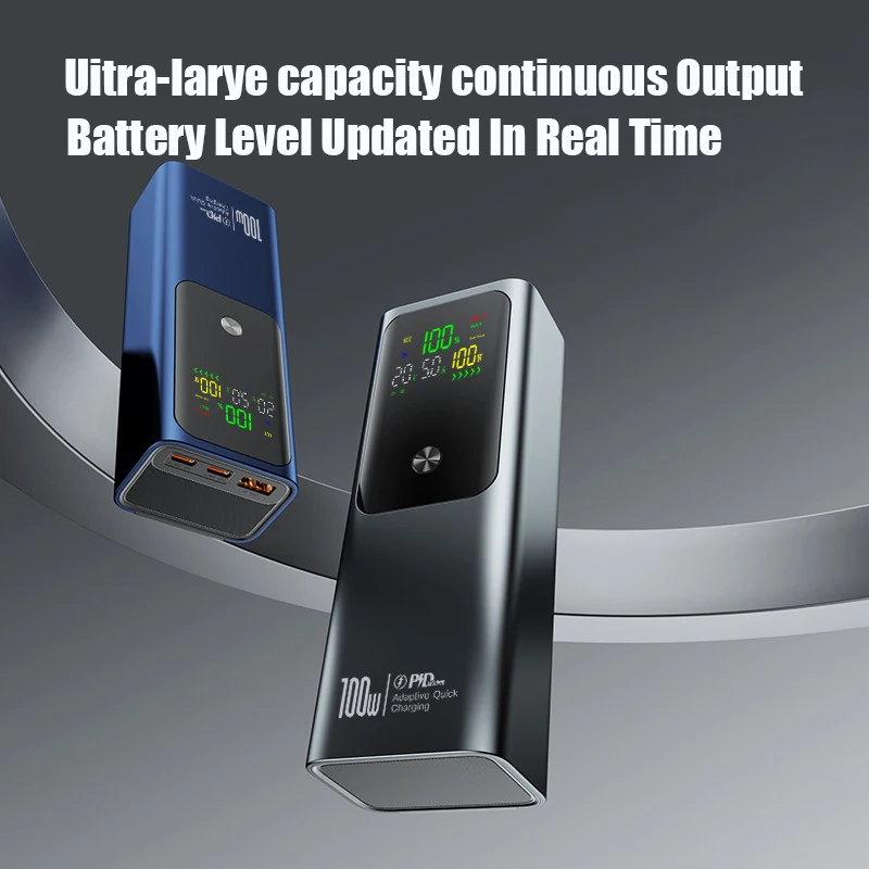 50000mAh Portable Color Screen Power Bank Supports PD100W Bidirectional Fast Charging Suitable For IPhone Laptop Samsung 4