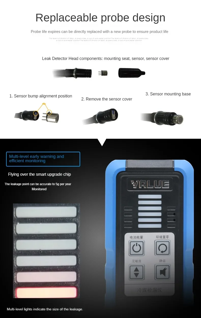Fly-by leak detector VML-1 refrigerant R22/410a/R32 Snow automobile air conditio