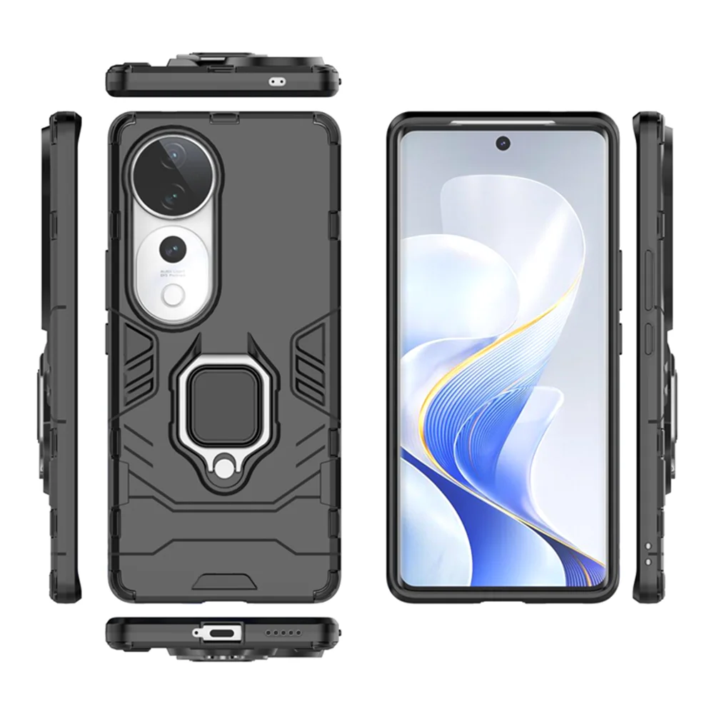 Luxury Ring Back Cover Stand Armor Shockproof Phone Case