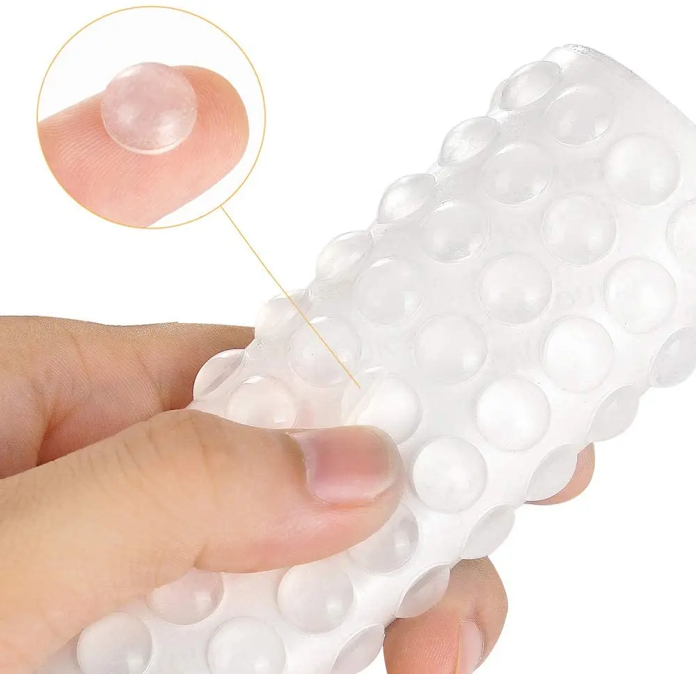 Soft Door Stops 100pcs Clear Self adhesive Rubber Pads Cabinet Bumpers Damper Buffer Cushion Noise Dampening Furniture Hardware door stopper silicone door stopper door stopper bumpers silicone rubber bumpers