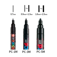 16pcs Japan UNI POSCA Markers Set Acrylic Graffiti Drawing Permanent Waterproof Children's Drawing PC-3M/1M/5M Art Supplies 2