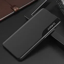 Smart Magnetic Leather Flip Case - Compact Book - Style Stand & Protective Cover for POCO M8 Pro (Black 1)