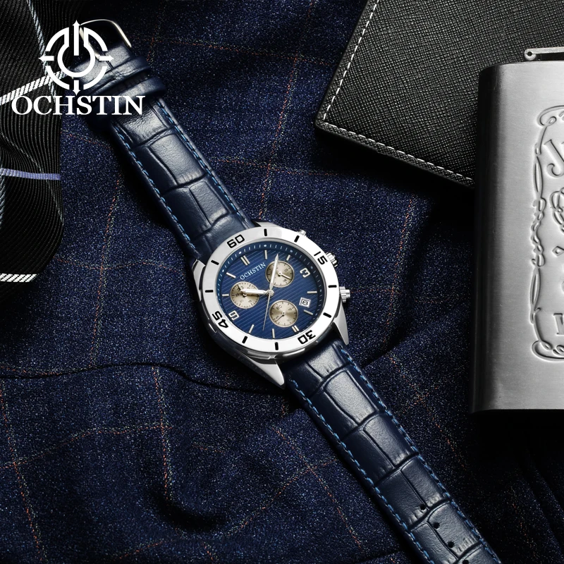 OCHSTIN Hot Model 2024 Mariner Series Atmospheric Fashion Waterproof Watch Multifunction Quartz Movement Men's Quartz Watch