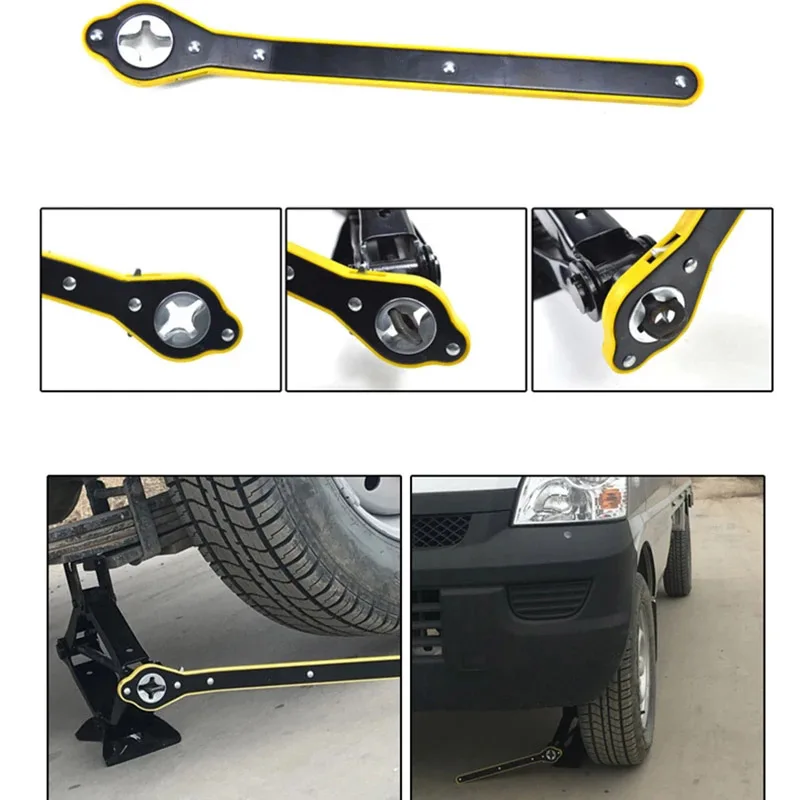 Ratchet Wrench Car Labor-saving Jack Ratchet Wrench Scissor Jack Garage Tire Wheel Lug Wrench Handle Labor-saving Car Repair Tool