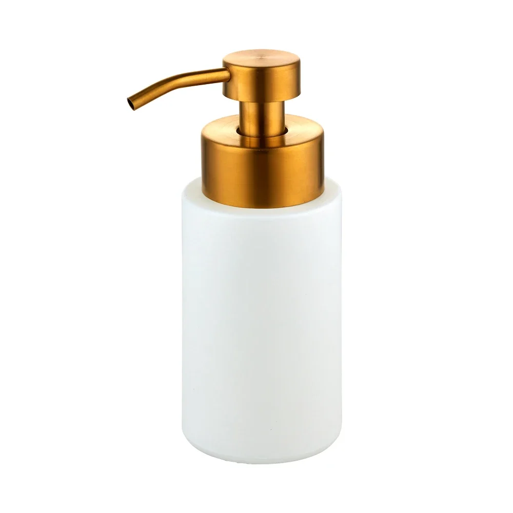 Longan Luxury 250ml 300ml 400ml Liquid Foam Soap Bottle Wide Mouth Glass Hand Soap Bottle With Foaming Pump Dispenser
