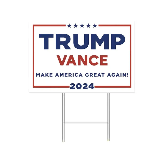 2024 Yard Signs 18 X 12 Inches Double Printing Make America Great Again Trump Us Presidential Campaign Outdoor Insert Sign 6