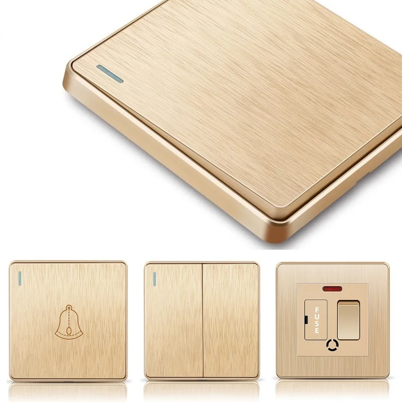 GoldBrushedPCUKBritishStandardMaltaAfricanElectricalWall