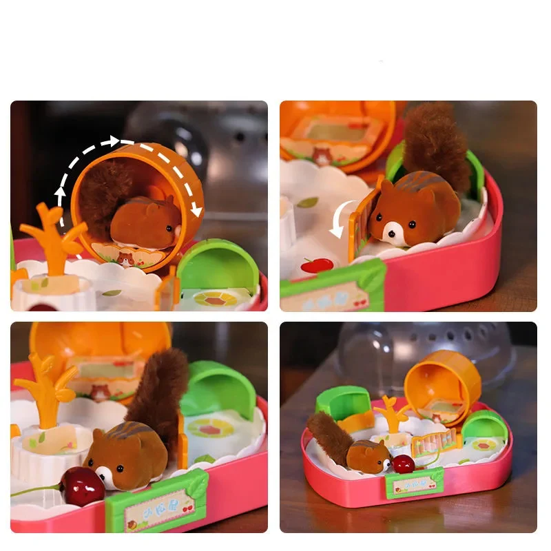 Simulation Cute Electric Squirrel Doll Play House Battery Powered Squirrel House Simulation Cute Electric Doll