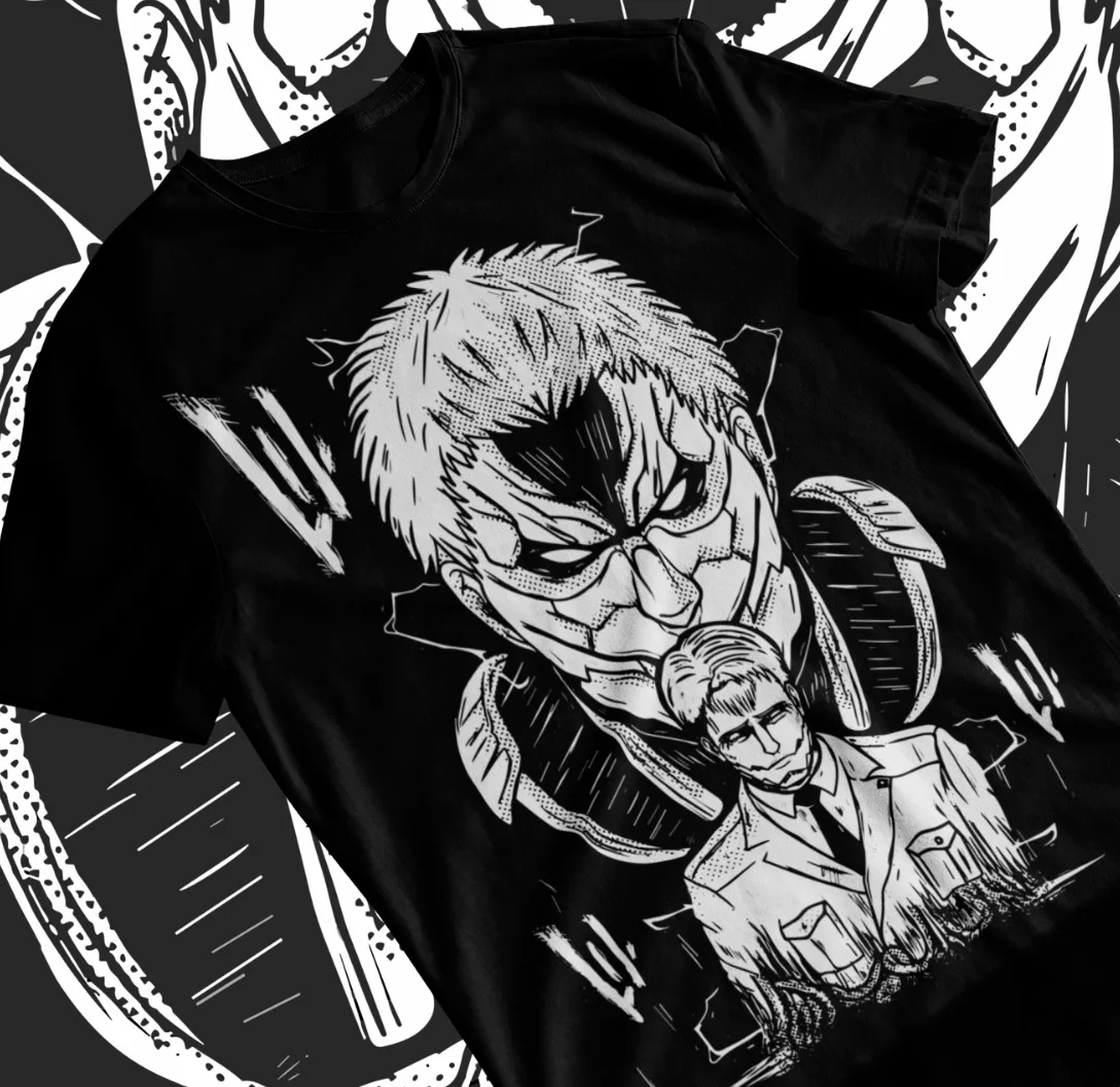 

Anime Attack on Titan Armoured Titan Reiner Braun Manga T-Shirt Soft Tee