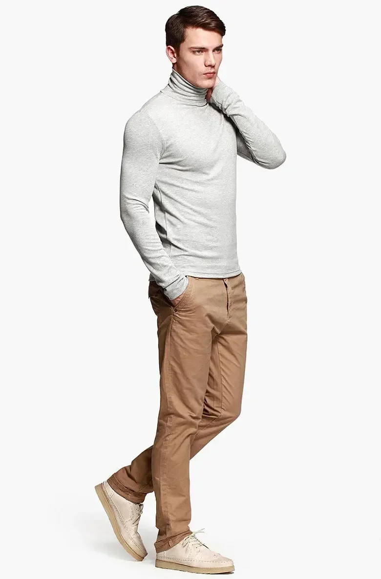 PlatiNum Men's Turtleneck Tee - Material Close-up
