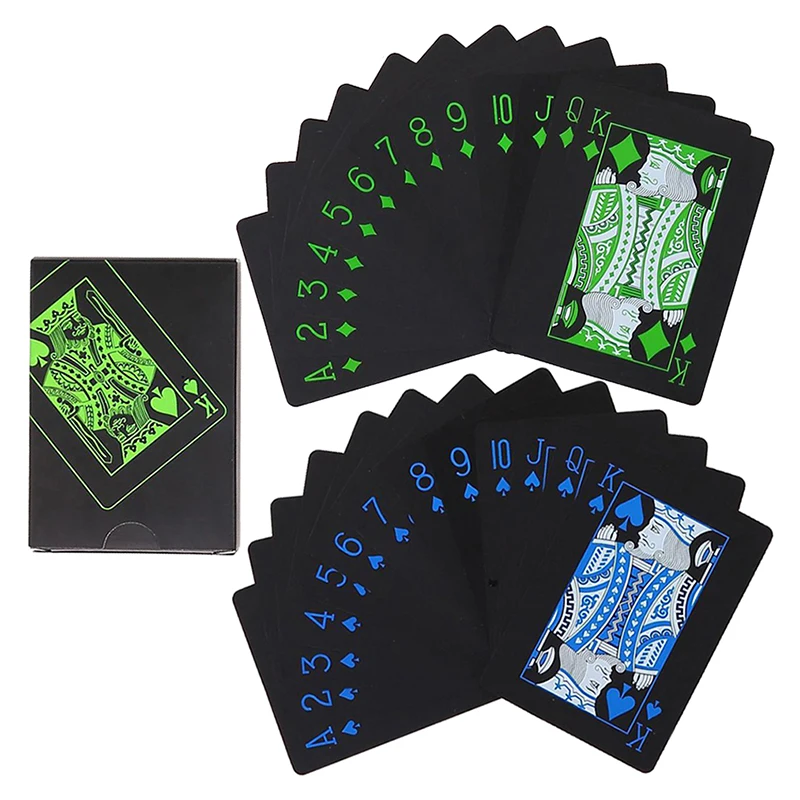 

Black Green Blue poker playing cards board games PVC child kids toys Waterproof Children toy White deck card game set collect
