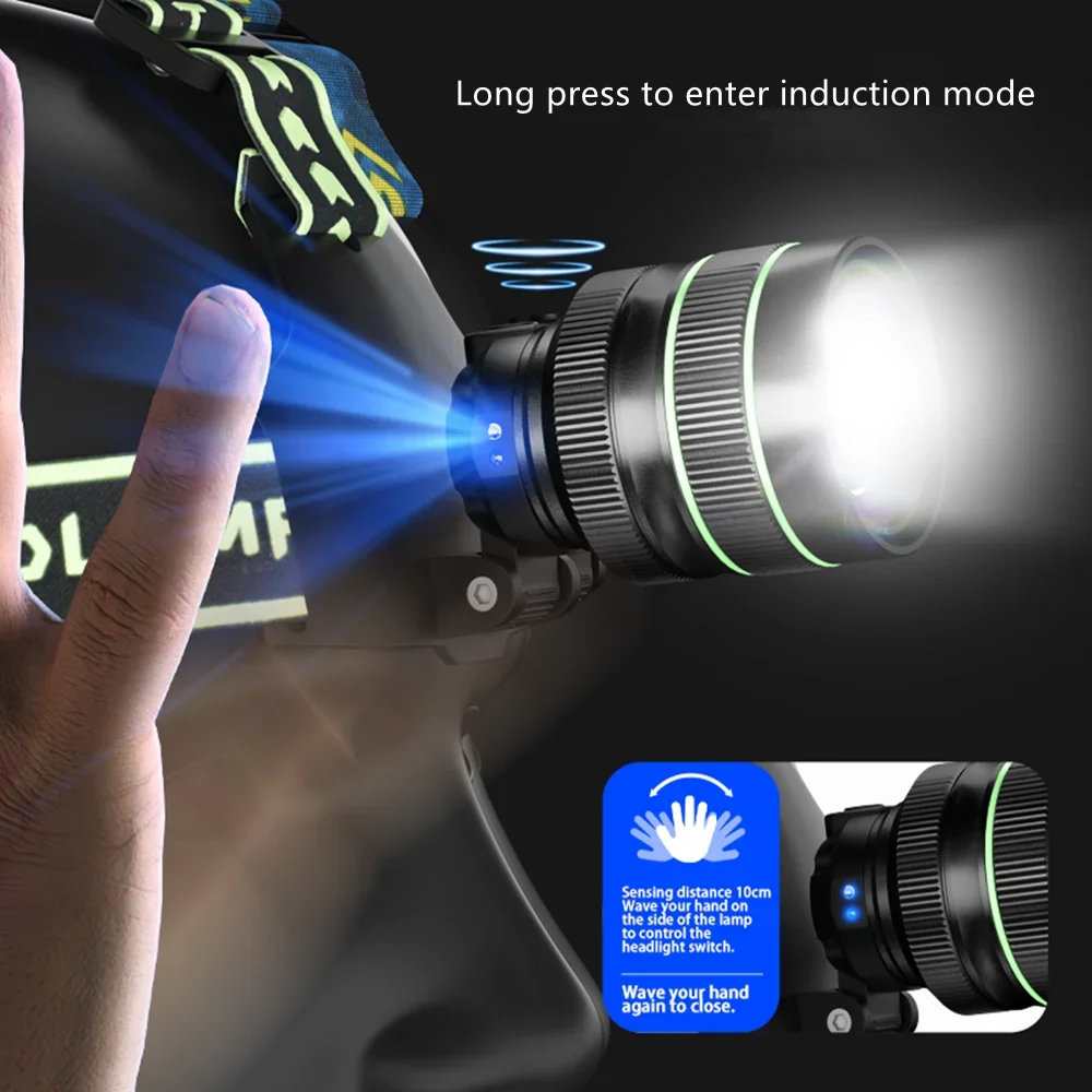 مصباح أمامي LED XHP360 فائق السطوع وعالي الطاقة، م...