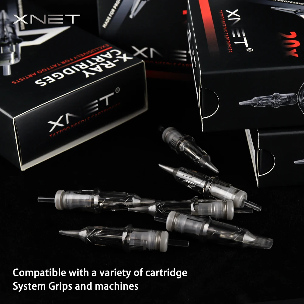 XNET X-RAY Cartridge Tattoo Needles Round Liner RL Disposable Sterilized Safety Tattoo Needle for Cartridge Machines Grips 20pcs tattoo cartridge needles tattoo needles