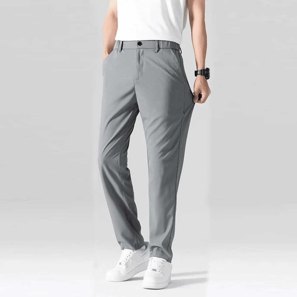 Casual Outings Men's Suit Pants Comfortable Quick Dry Pants Lightweight Business Casual Daily