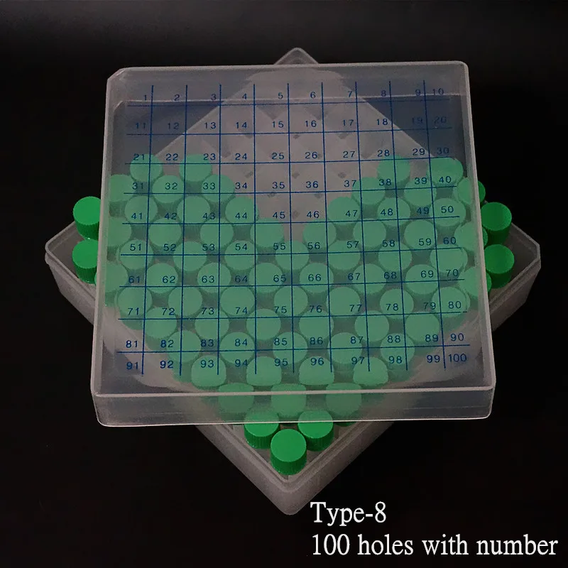 Plastic Cryotube Storage Box 1set + 1.8ml/5ml PP Freezing Tube 50/81/100pcs for Lab Experiment plastic test tubes cell freezing container