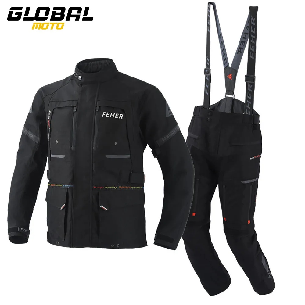Motorcycle Rally Suit Waterproof Motorcycle Jacket Set Winter Racing Wear-resistant Protective Motocross Clothing Size S-7XL